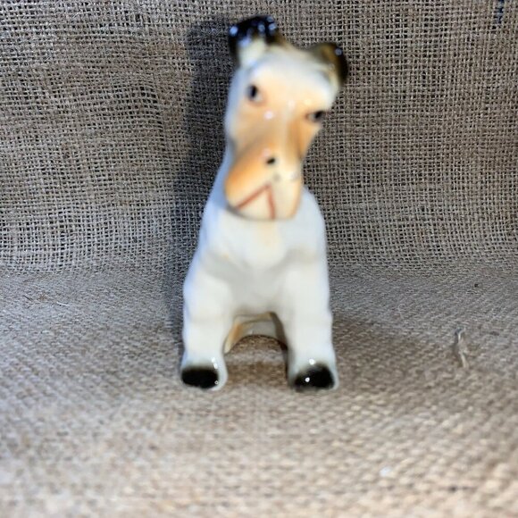 Vintage Porcelain  Wire Haired Fox Terrier Figurine 3.75 Inches - Picture 2 of 9